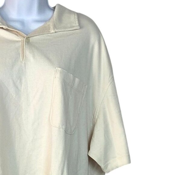 American Eagle Mens Relaxed Fit Pale Beige Polo Shirt XL NWT - Picture 2 of 8